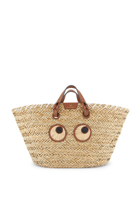 Large Basket Paper Eyes in Seagrass:Beige/Khaki:One Size